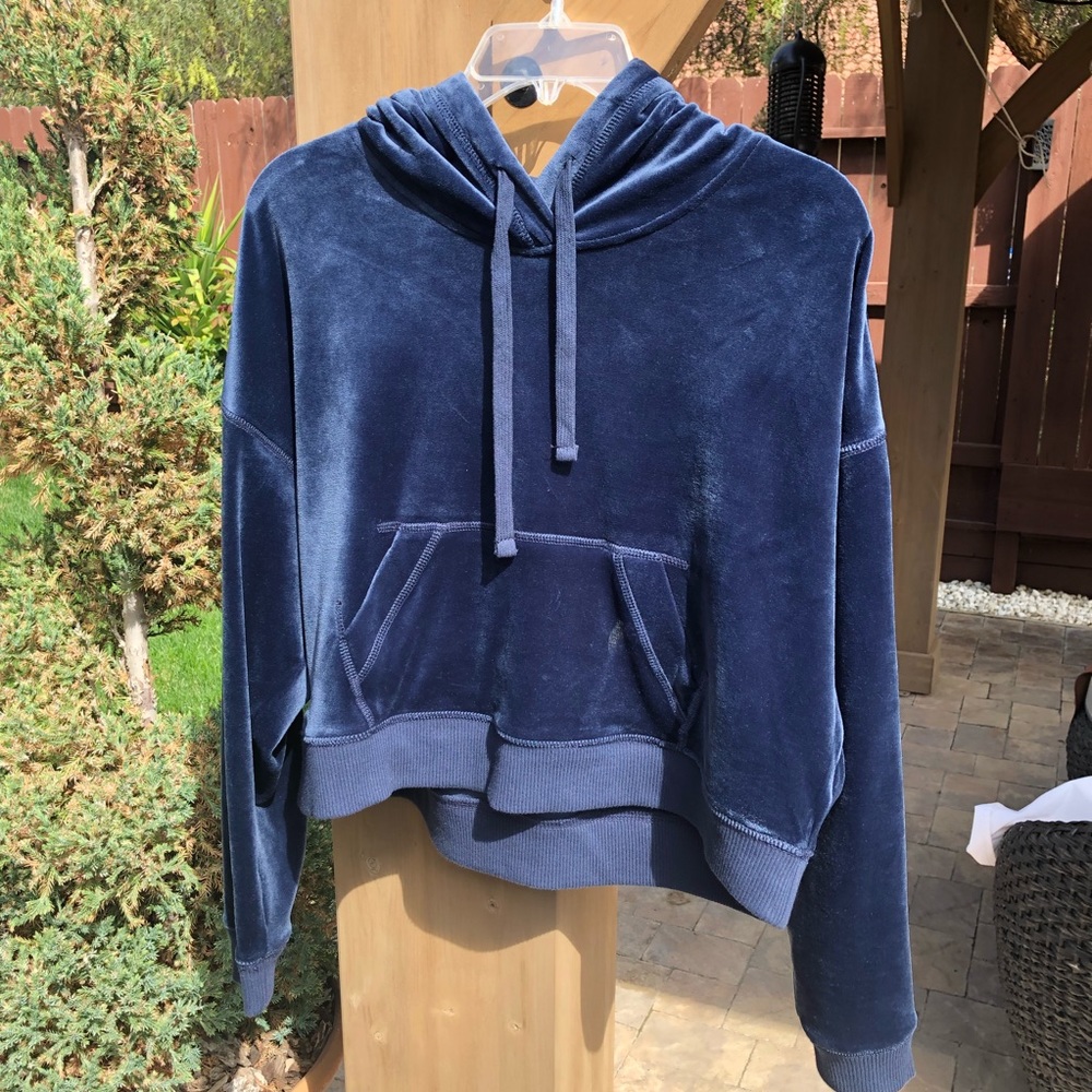 Velvet crop sweater
